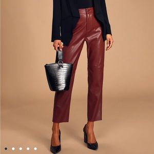 Burgundy leather pants